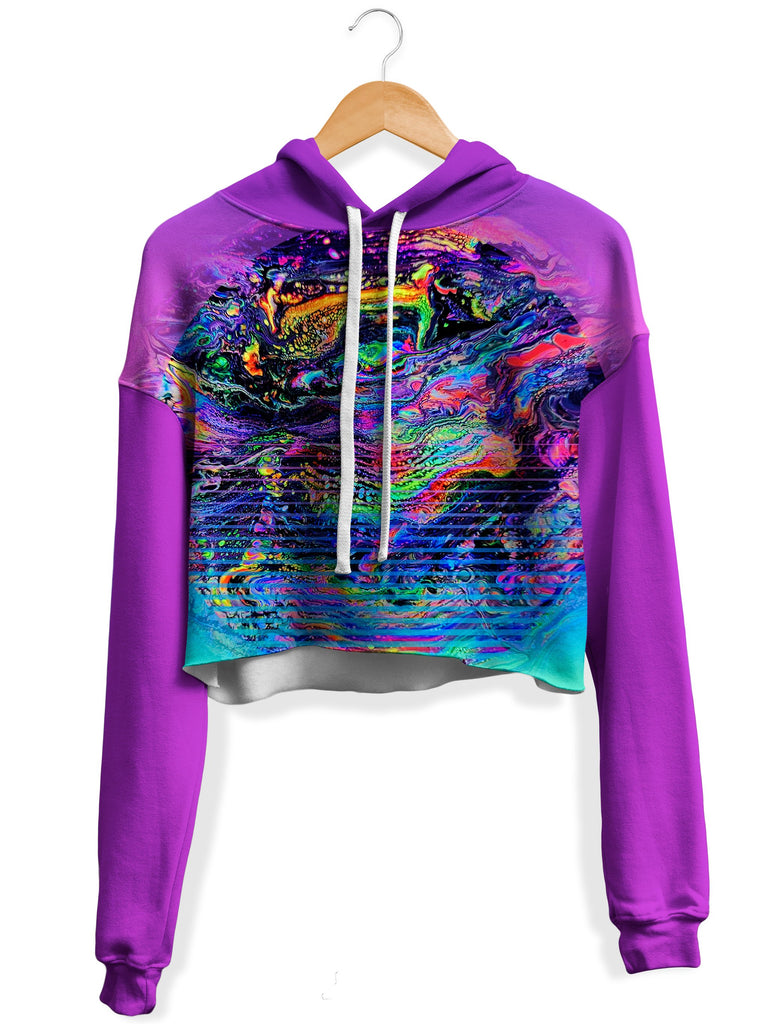 Psychedelic Pourhouse - Psychedelic Outrun Fleece Crop Hoodie