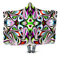 Neon Zebra Portal Hooded Blanket