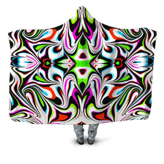 Neon Zebra Portal Hooded Blanket