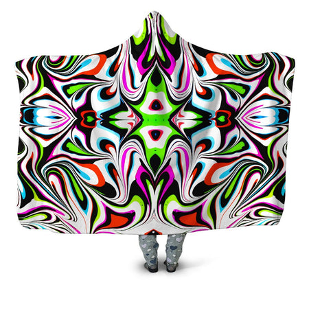 Psychedelic Pourhouse - Neon Zebra Portal Hooded Blanket
