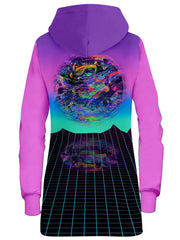 Psychedelic Outrun Hoodie Dress