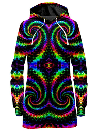 Psychedelic Pourhouse - Fractaled Vision Hoodie Dress