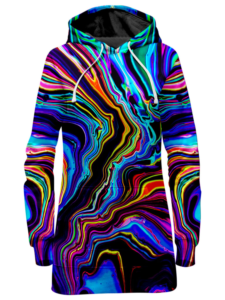 Psychedelic Pourhouse - Neon Rift Hoodie Dress