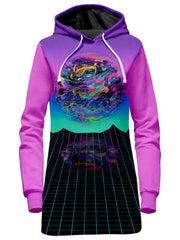 Psychedelic Outrun Hoodie Dress