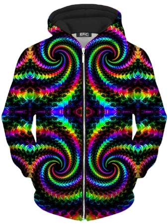 Psychedelic Pourhouse - Fractaled Vision Unisex Zip-Up Hoodie
