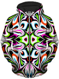 Neon Zebra Portal Unisex Zip-Up Hoodie