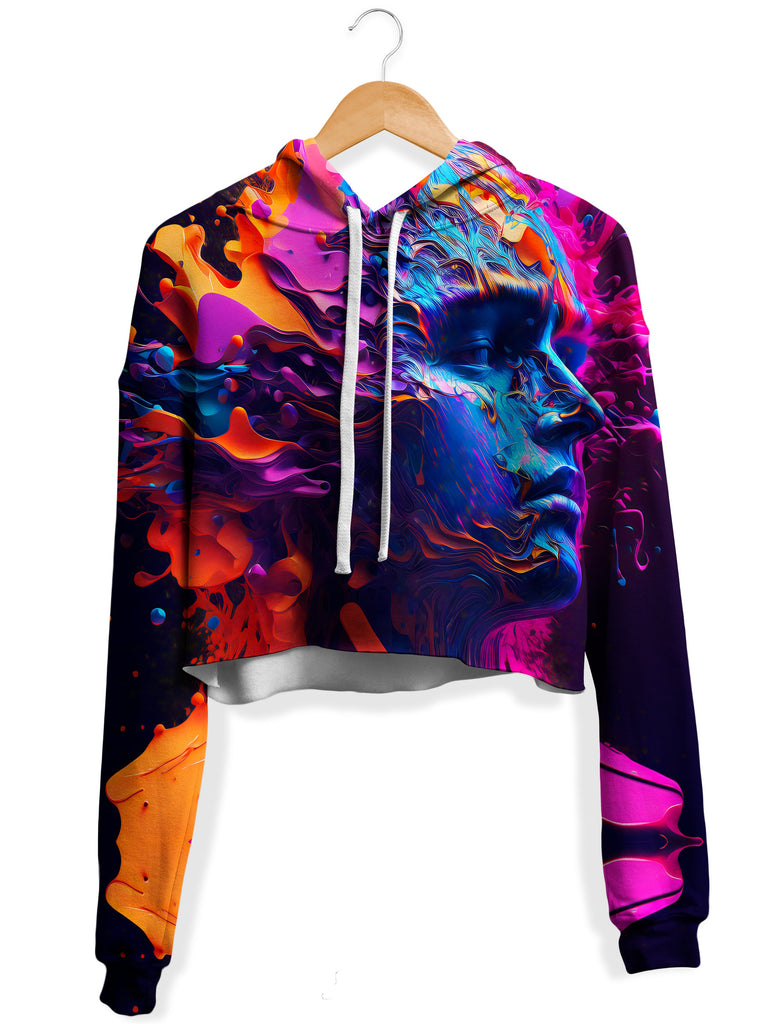 Psychedelic Pourhouse - Hollow Existence Fleece Crop Hoodie