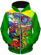 Capricious Chameleon Unisex Zip-Up Hoodie Rachel Rosenkoetter Epic Hoodie