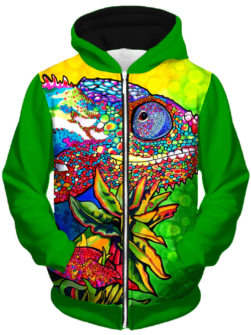 Capricious Chameleon Unisex Zip-Up Hoodie Rachel Rosenkoetter Epic Hoodie