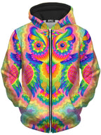 Cosmic Owl Unisex Zip-Up Hoodie Rachel Rosenkoetter Epic Hoodie