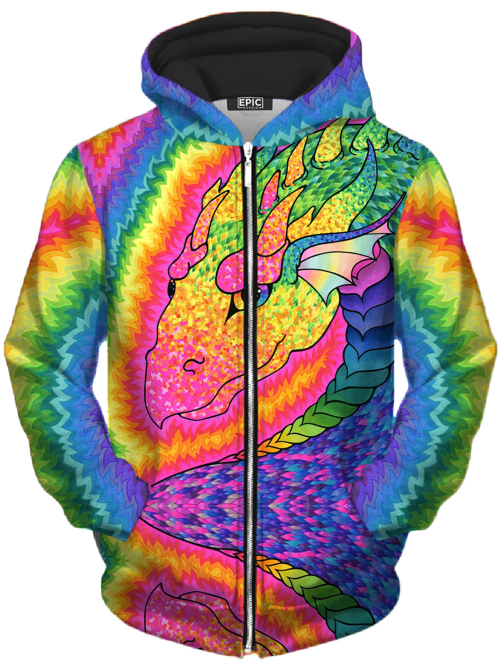 Rainbow Dragon Unisex Zip-Up Hoodie