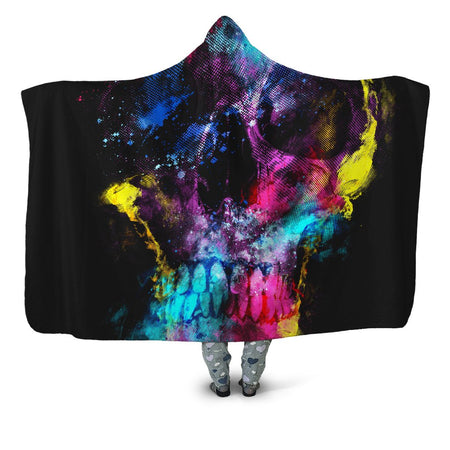 Riza Peker - Skull 49 Hooded Blanket