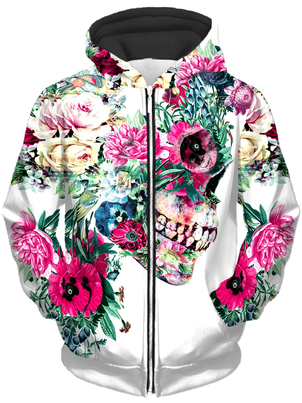 Floral Dorian Unisex Zip-Up Hoodie, Riza Peker, T6 - Epic Hoodie