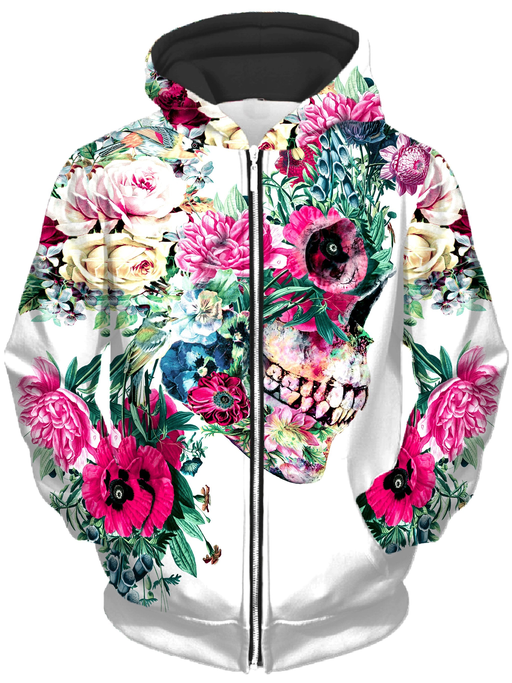 Floral Dorian Unisex Zip-Up Hoodie, Riza Peker, T6 - Epic Hoodie