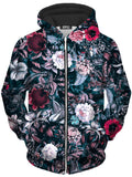 Blue Garden Unisex Zip-Up Hoodie