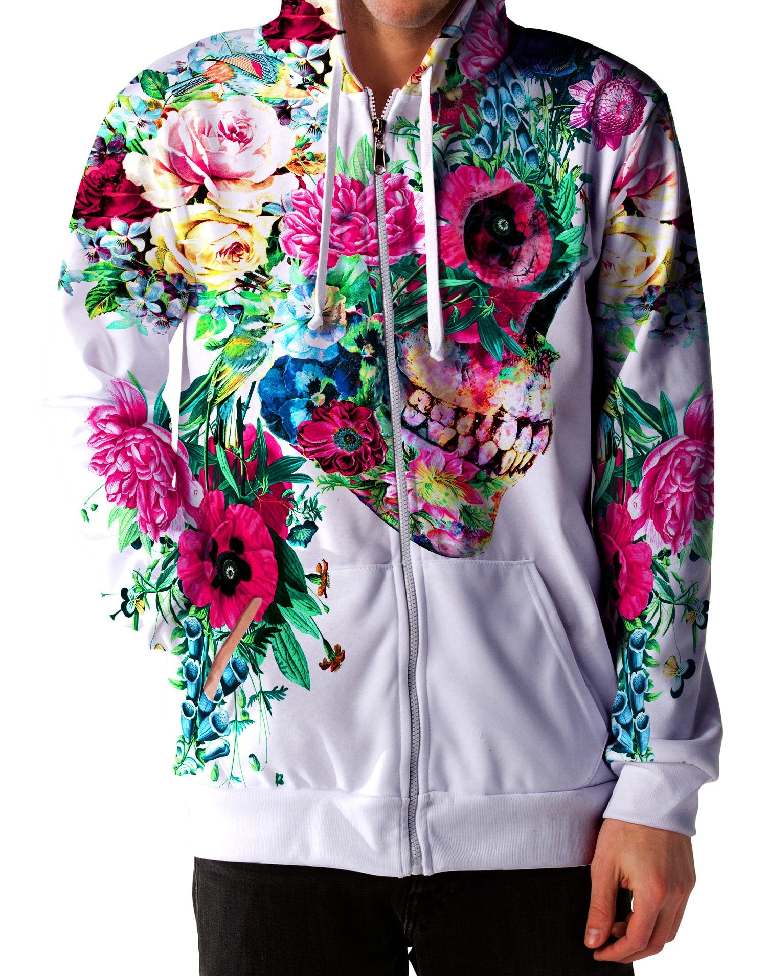 Floral Dorian Unisex Zip-Up Hoodie, Riza Peker, T6 - Epic Hoodie