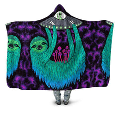 Sloth Abduction Hooded Blanket