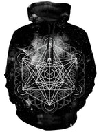 Black Space Metatrons Cube Unisex Hoodie Set 4 Lyfe Epic Hoodie