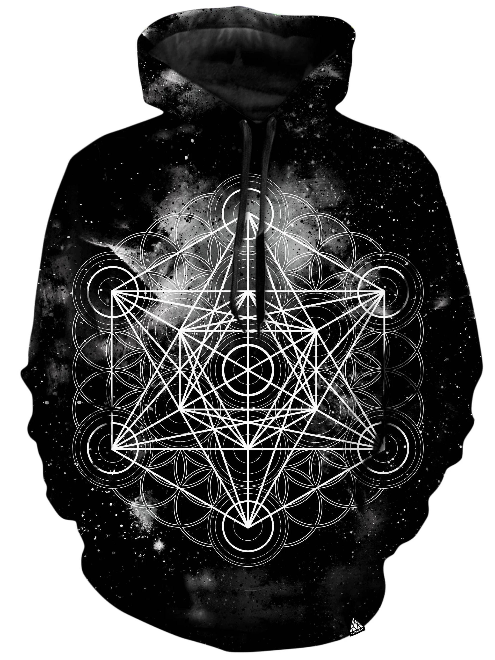 Black Space Metatrons Cube Unisex Hoodie
