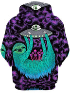 Sloth Abduction Unisex Zip-Up Hoodie Set 4 Lyfe Epic Hoodie