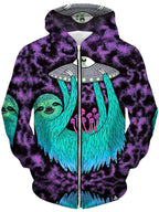 Sloth Abduction Unisex Zip-Up Hoodie Set 4 Lyfe Epic Hoodie