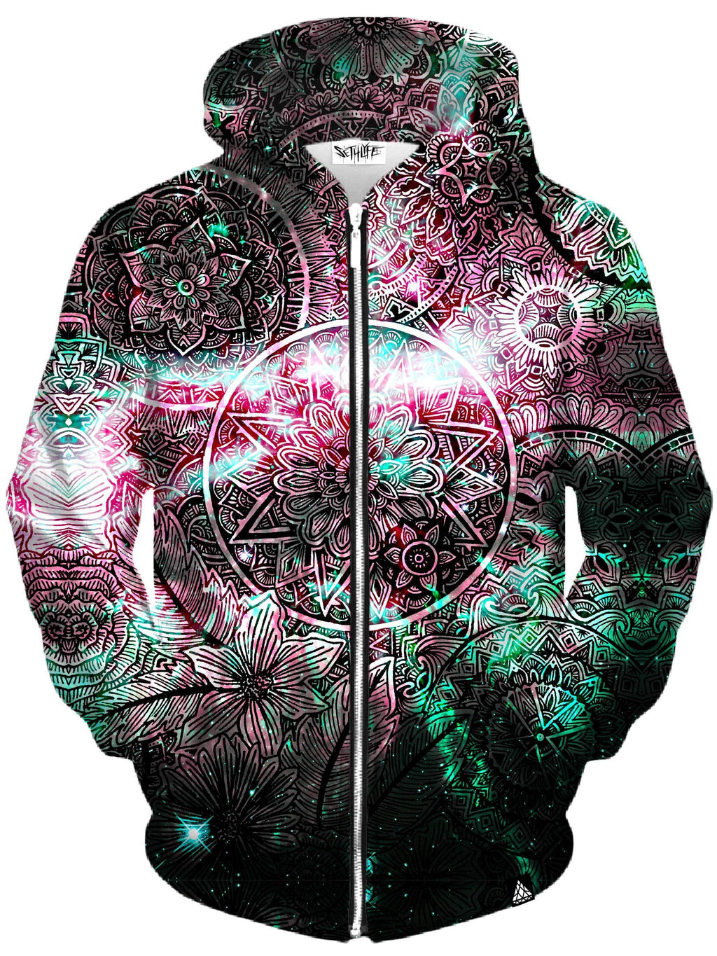 Star Mandala Vibe Unisex Zip-Up Hoodie, Set 4 Lyfe, T6 - Epic Hoodie