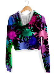 Tripadelic Splatter Fleece Crop Hoodie