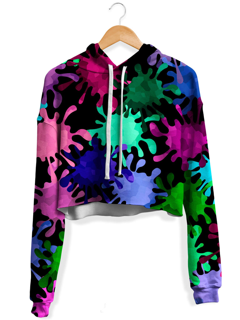 Sartoris Art - Tripadelic Splatter Fleece Crop Hoodie