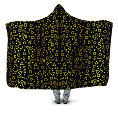 Mod Gold Shapes Hooded Blanket