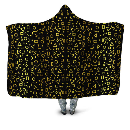 Sartoris Art - Mod Gold Shapes Hooded Blanket