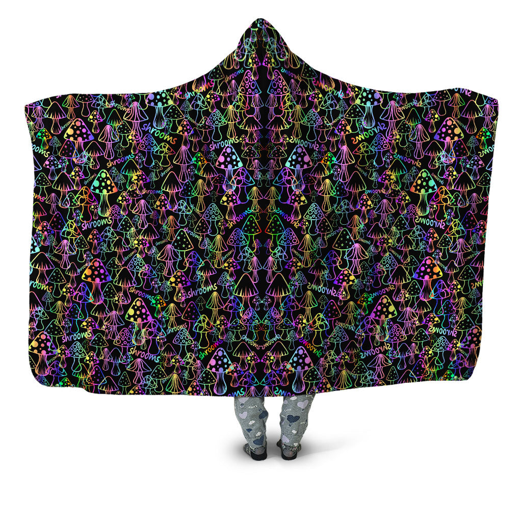 Sartoris Art - Psychedelic Shrooms Hooded Blanket