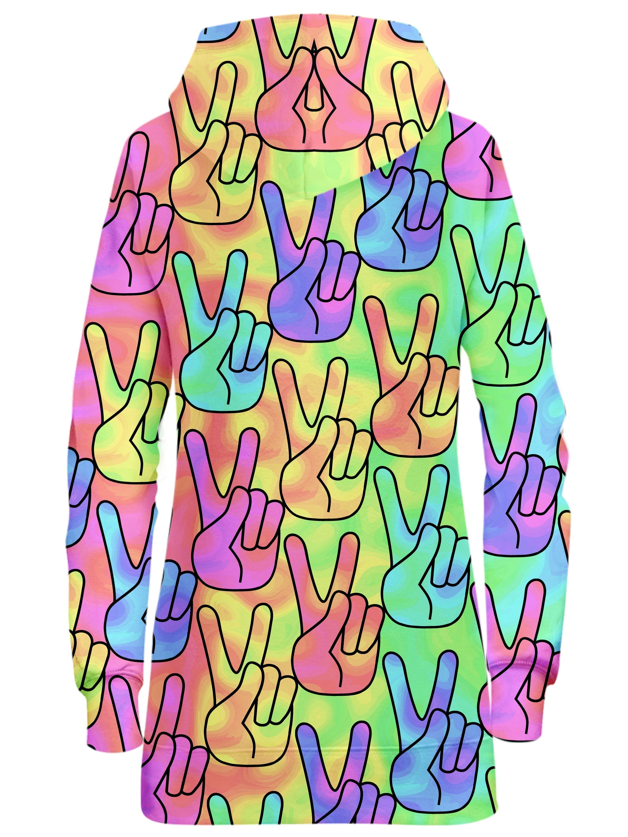 Trippy Peace Signs Hoodie Dress