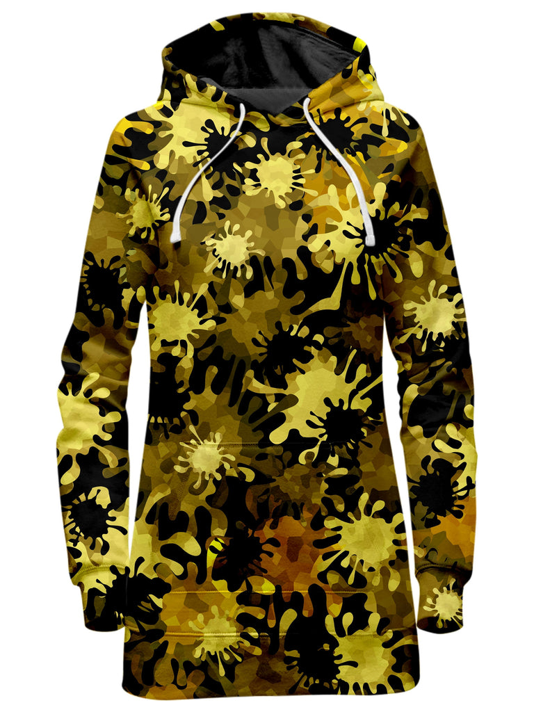 Sartoris Art - Gold Splatter Hoodie Dress