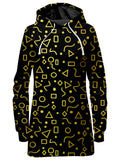 Mod Gold Shapes Hoodie Dress Sartoris Art Epic Hoodie