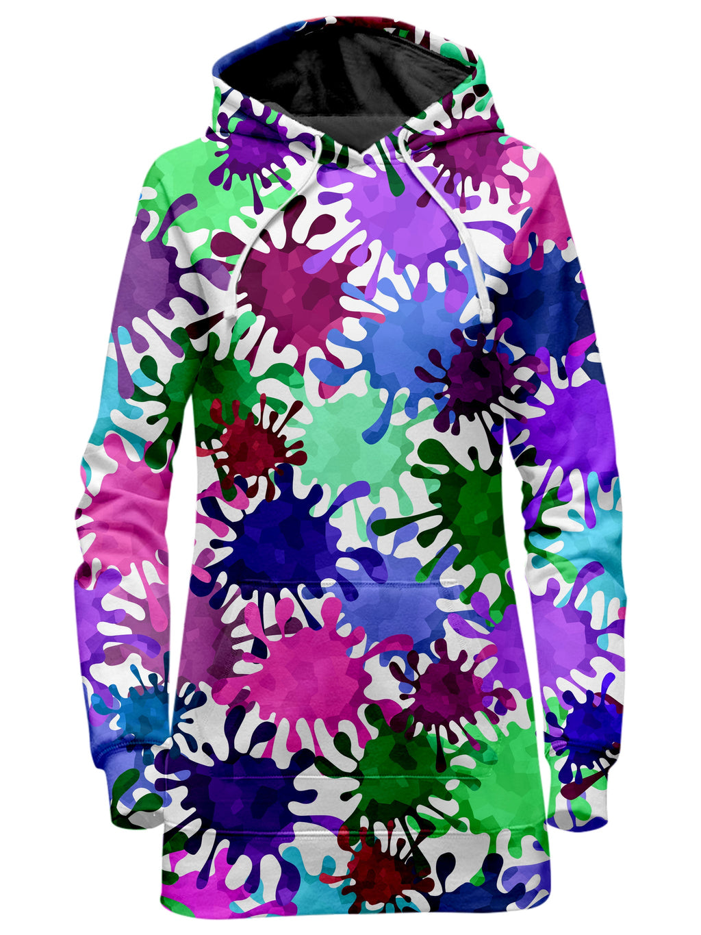 Neon Paint Splatter Hoodie Dress Sartoris Art Epic Hoodie