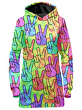 Trippy Peace Signs Hoodie Dress Sartoris Art Epic Hoodie