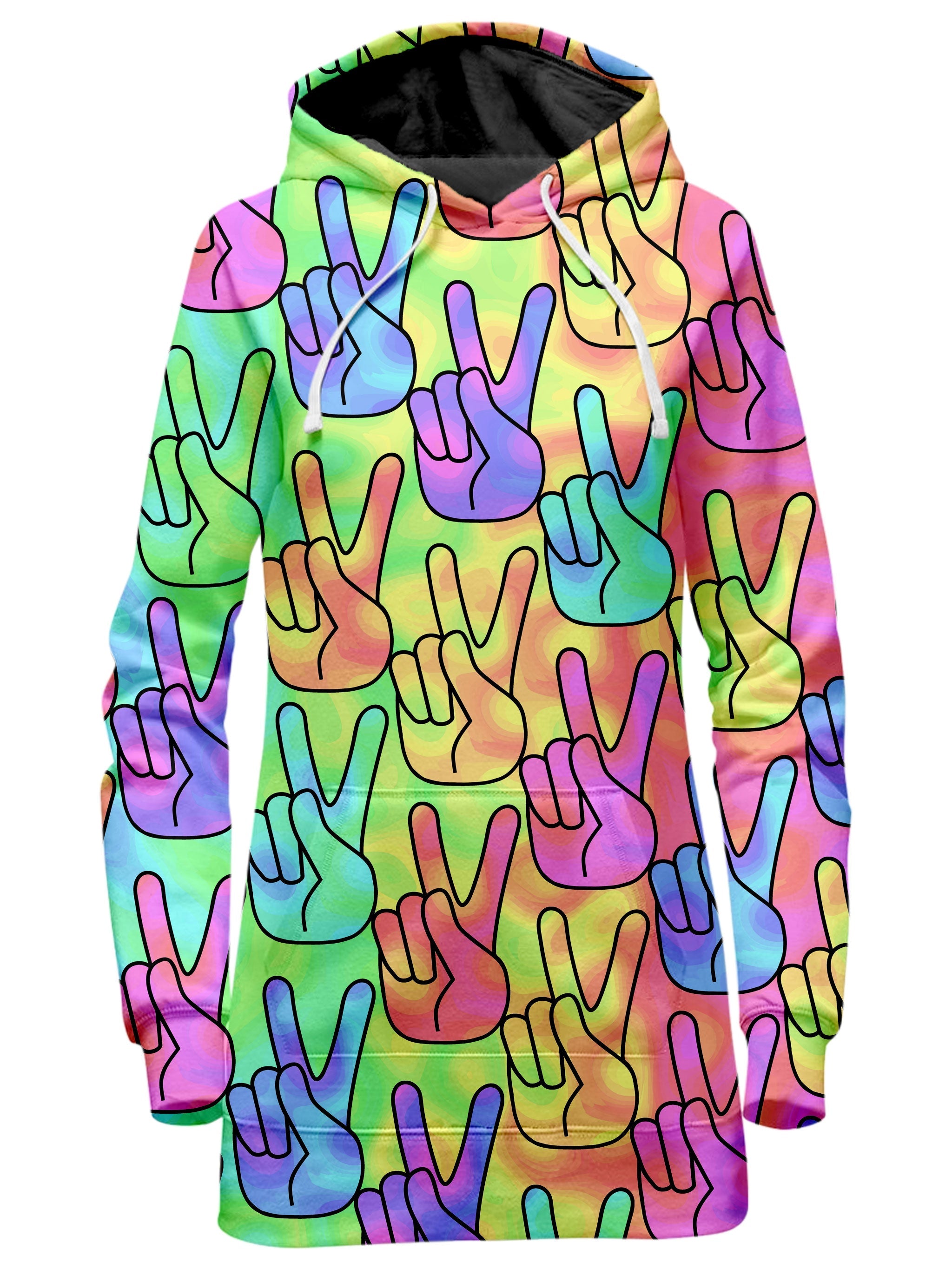 Trippy Peace Signs Hoodie Dress