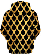 Mermaid Scales Gold Unisex Zip-Up Hoodie Sartoris Art Epic Hoodie