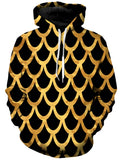 Mermaid Scales Gold Unisex Hoodie Sartoris Art Epic Hoodie