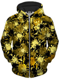 Gold Splatter Unisex Zip-Up Hoodie Sartoris Art Epic Hoodie