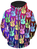 Hippy Trippy Unisex Zip-Up Hoodie Sartoris Art Epic Hoodie