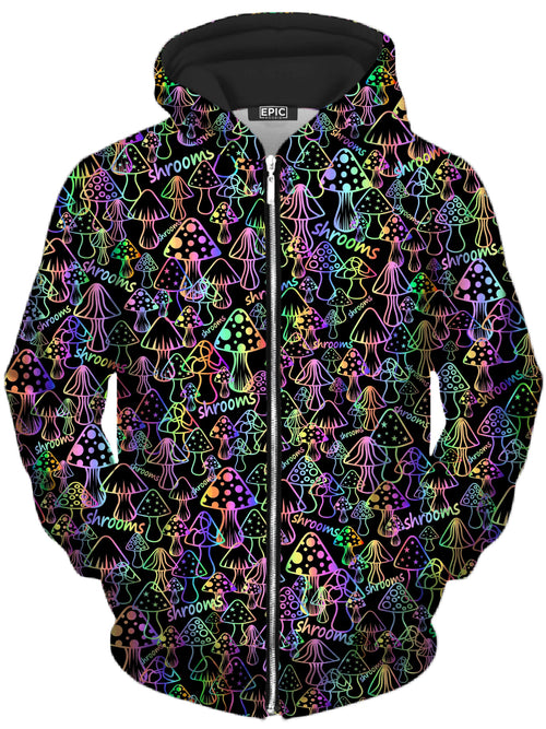 Psychedelic Shrooms Unisex Zip-Up Hoodie Sartoris Art Epic Hoodie
