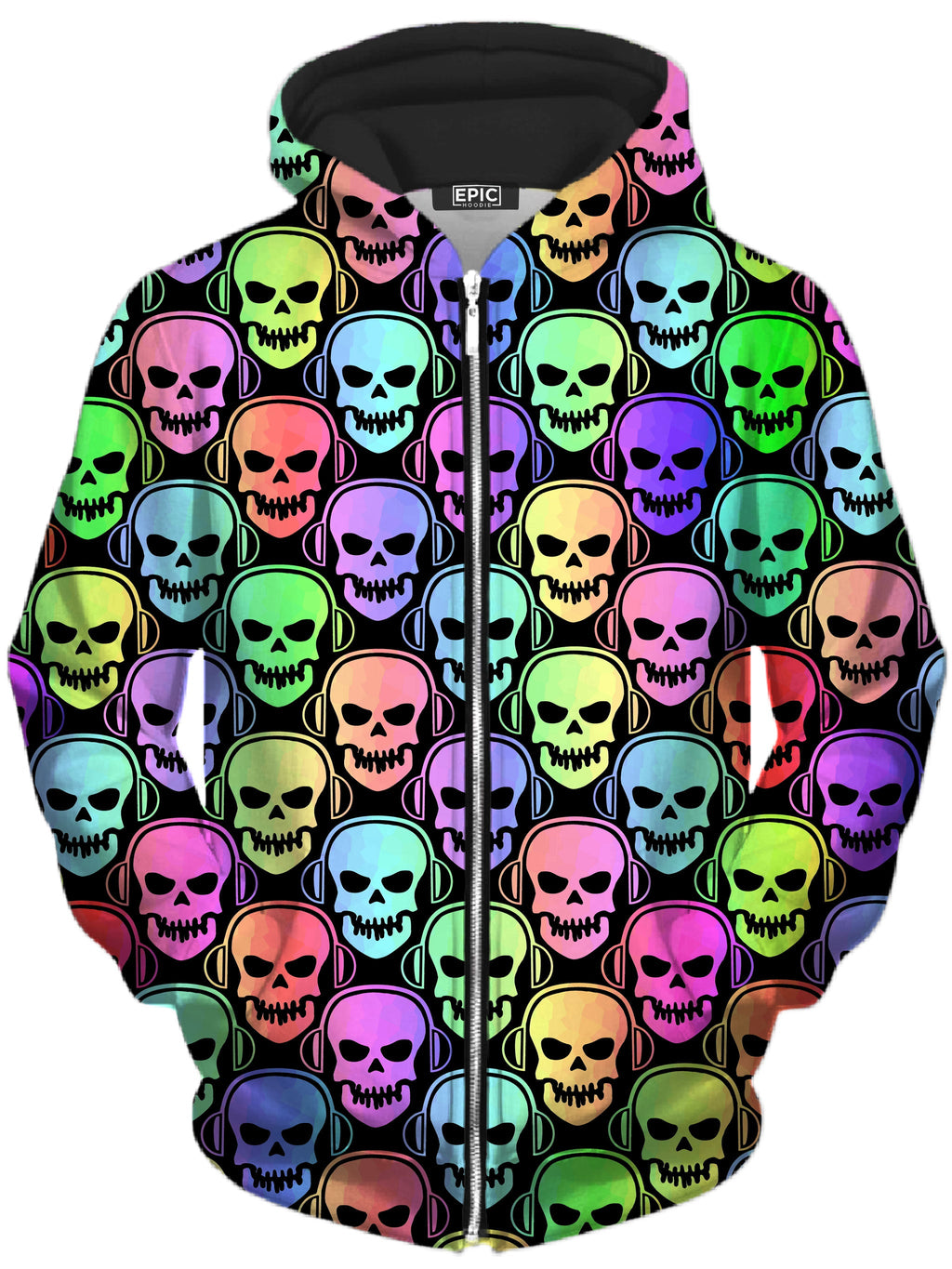 Skull Deejays Unisex Zip-Up Hoodie