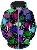 Tripadelic Splatter Unisex Zip-Up Hoodie Sartoris Art Epic Hoodie
