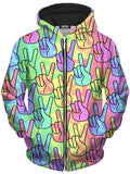 Trippy Peace Signs Unisex Zip-Up Hoodie Sartoris Art Epic Hoodie