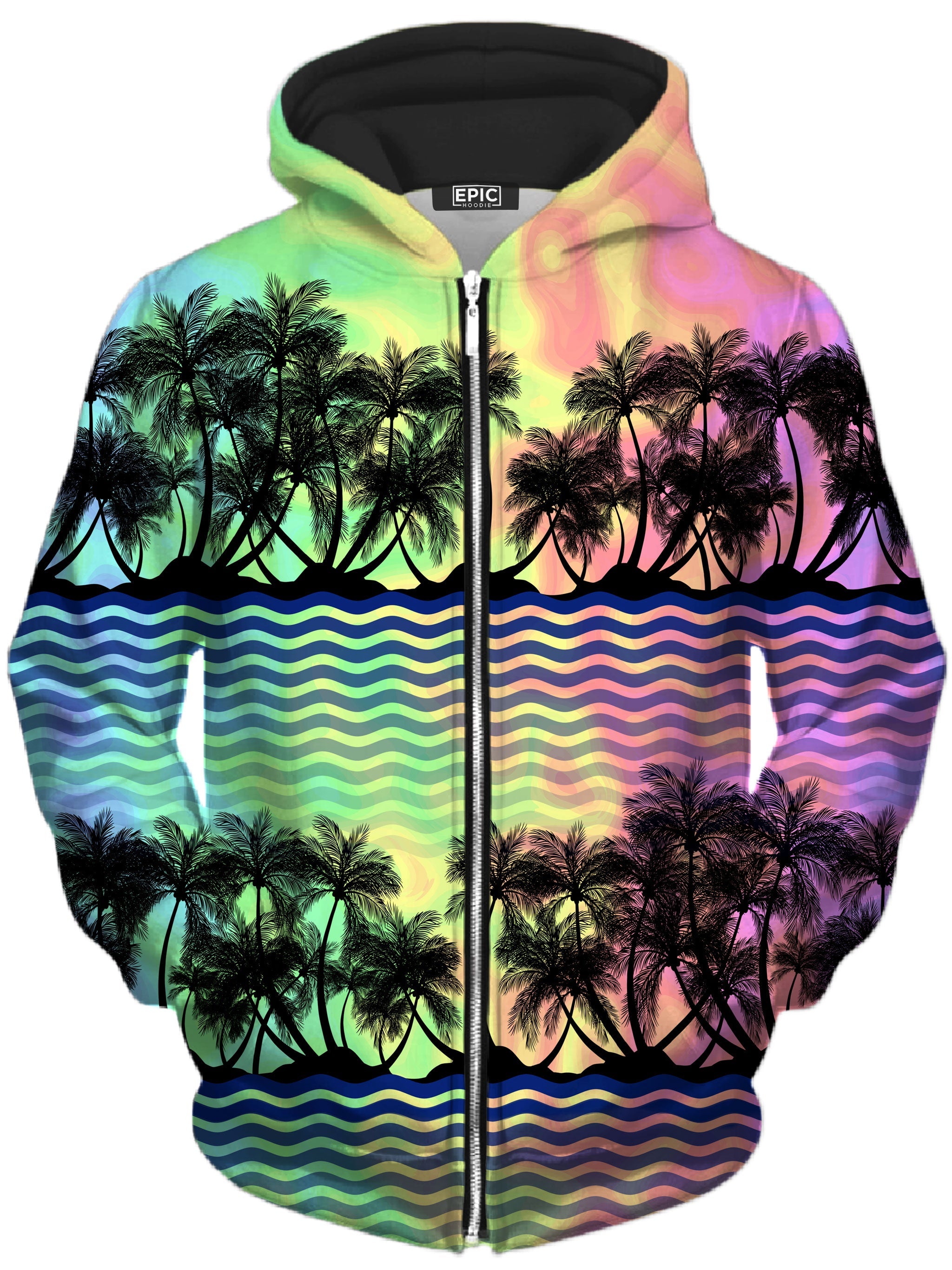 Tropical Sunset Unisex Zip-Up Hoodie