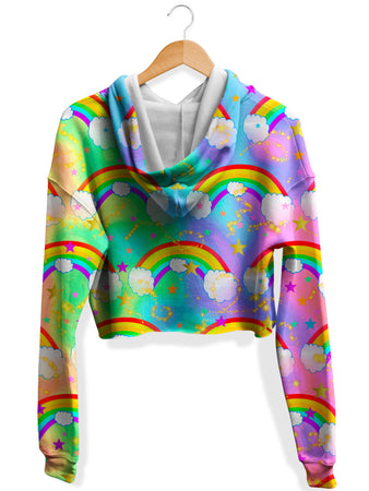 Sartoris Art - Dreaming of Rainbows Fleece Crop Hoodie