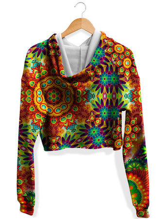 Sartoris Art - Ornate Color Journey Fleece Crop Hoodie