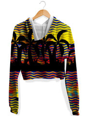 Trippy Tropical Nights Fleece Crop Hoodie