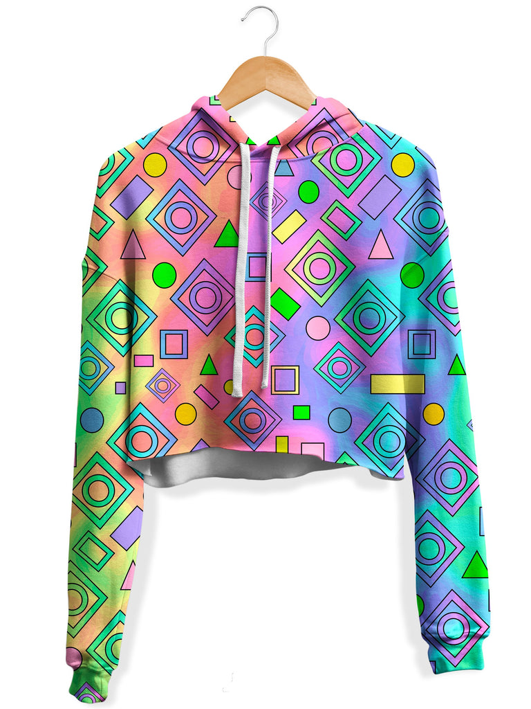 Sartoris Art - Free Spirit Geometric Fleece Crop Hoodie